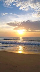 Fototapeta premium Golden sunset over the beach (1)