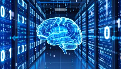 Digital consciousness in server room