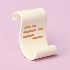 paper document Scroll 3d icon