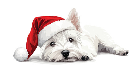 Festive West Highland Terrier Santa Dog