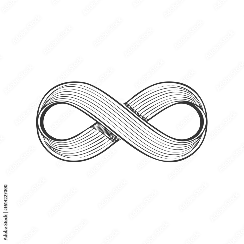 Poster elegant infinity symbol illustrative sketch of eternal loop embodying endless possibilities or bound