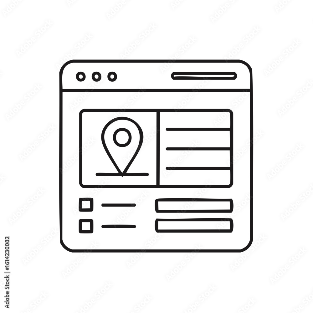 Poster website interface showing location and data for travel and navigation