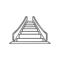Line art illustration of stairs with handrails, going upwards