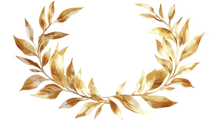 Elegant Watercolor Botanical Gold Wreath Ornament