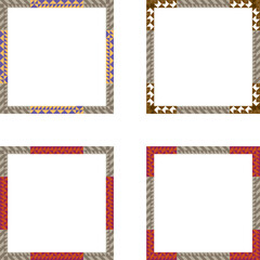 Simple square borders. Magenta design with texture. Minimal decorative blocks.