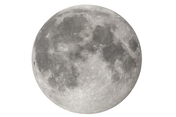 Naklejka premium Photorealistic lunar rotation, full moon slowly spinning on transparent backdrop, ideal for astronomical graphic design