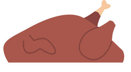 Grilled Christmas turkey vector illustration