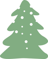 Christmas tree under snowflakes vector illustration