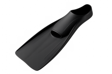 Modern black diving fins on transparent background, perfect for underwater exploration and swimming activities
