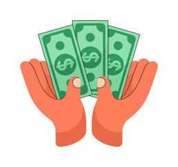 This image depicts hands gently holding dollar bills, representing financial empowerment, prosperity, and the importance of managing and valuing money in today's world.