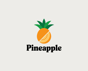 This image features a vibrant pineapple logo, creatively designed, capturing the essence of freshness and tropical vibes, suitable for marketing food and beverages.