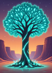 Luminous Oasis: Desert Nightglow