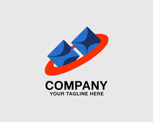 A modern logo with geometric shapes and vibrant colors, reflecting innovation and creativity, ideal for tech or contemporary companies seeking a fresh image.