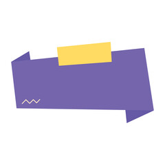 Purple Ribbon Banner with Yellow Note