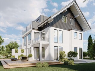 Modern Luxury Residential Architecture with Minimalist Design and Natural Elements

