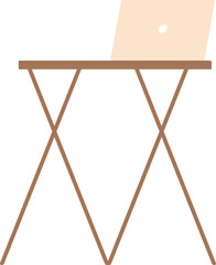 Table with laptop vector illustration