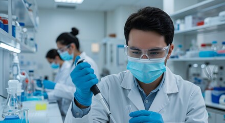 Scientists in Lab Conducting Experiment