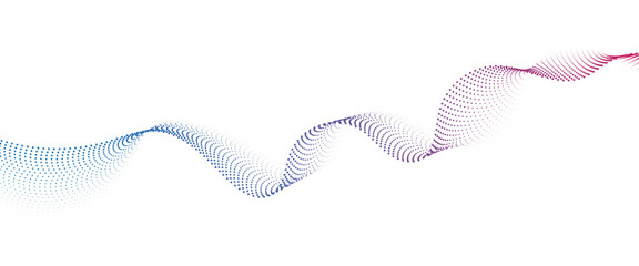 Flowing Dot Wave halftone gradient pattern on transparent background