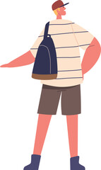 Hipster guy tourist backpacker vector illustration