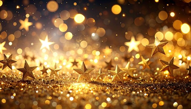 Golden stars and glittering lights