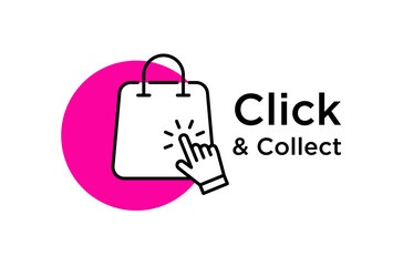 Vector icon related to click and collect. Concept online shopping.