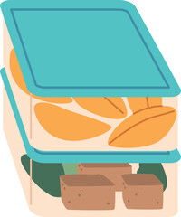 Plastic food storage containers vector illustration