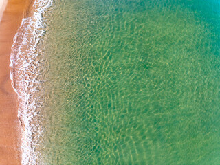Top view Beach sand in summer season