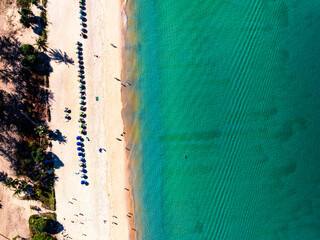 Top view Beach sand in summer season