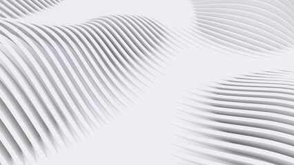 Abstract Curved Shapes. White Circular Background.