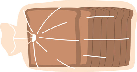 Bread in plastic bag vector illustration