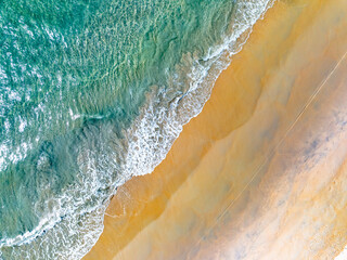 Top view Beach sand in summer season