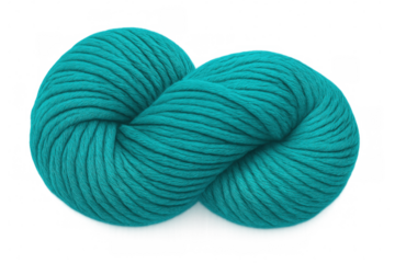 Soft turquoise yarn curving into infinity shape, symbolizing creative potential against transparent backdrop, ideal for crafting visual concepts