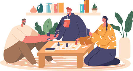 Friends rest with board game