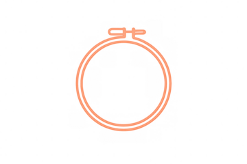 Simple embroidery hoop icon isolated on transparent background, representing crafts and needlework