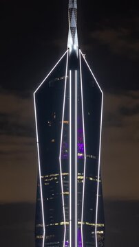 Timelapse of the merdeka 118 building. from a high vantage point in vertical 
