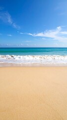 Fototapeta premium Golden sand beach, turquoise sea, blue sky