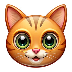 Fototapeta premium Adorable Orange Tabby Cat Face with Big Green Eyes