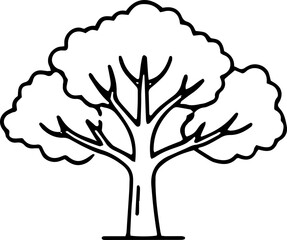 Vector graphic illustration of a simple tree outline