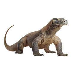 Png of A detailed view of a Komodo dragon, showcasing its textured scales and strong physique.