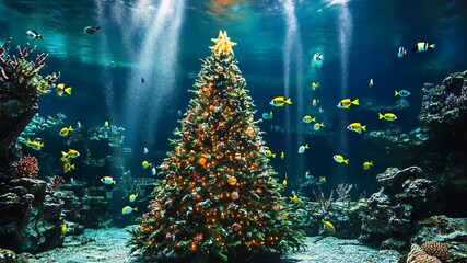 experience the wonder of christmas beneath the waves, a unique celebration in an underwater world - Powered by Adobe