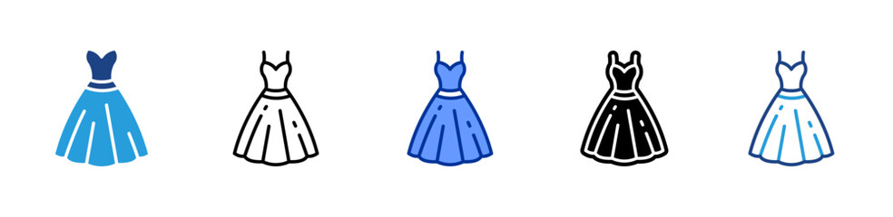 Gown icon sheet multiple style collection
