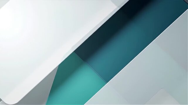 Abstract geometric background with moving clean white and turquoise shapes a corporate animation

