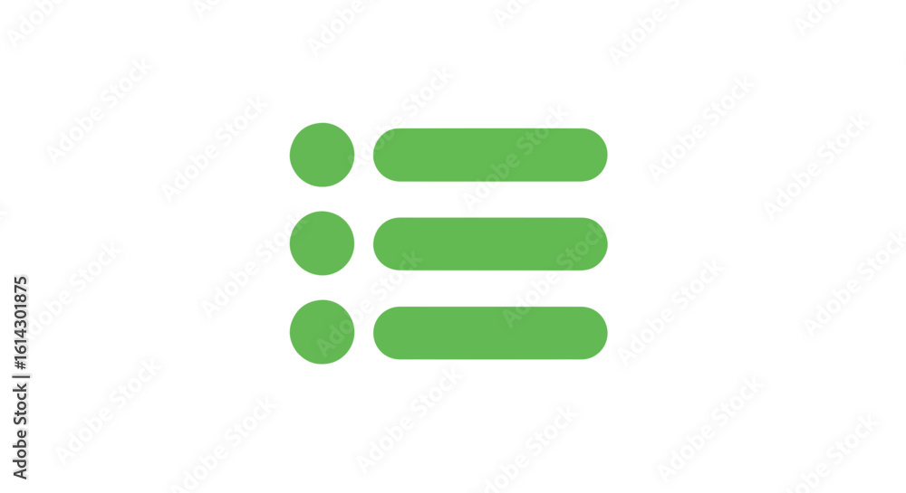 Aufkleber social network icon green bulleted list icon for web design and ui design representing options and n
