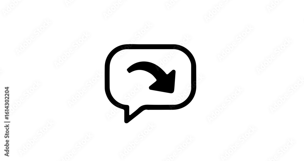 Poster social network icon reply message icon chat bubble with arrow communication symbol for social media 