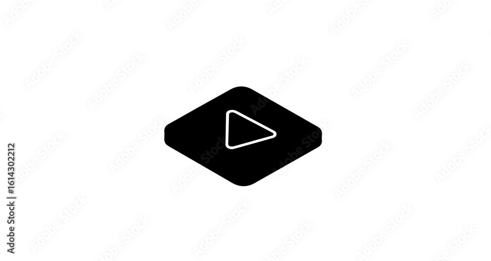 Aufkleber social network icon play button icon vector illustration in black rounded square shape for multimedi