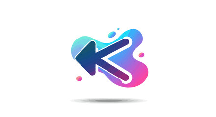 Social network icon letter k logo design with colorful fluid shape modern abstract gradient for company branding and identity vector