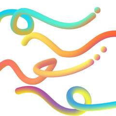 Dynamic Gradient Abstract Lines, Colorful Wavy Fluid Shapes
