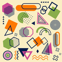 Flat design abstract background with colorful shapes