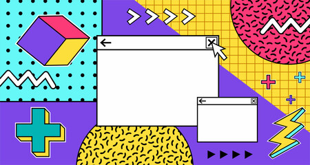 90s vibes asset element retro vintage separated clip art pop art illustration editable