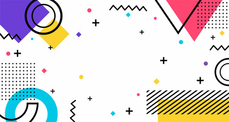 Abstract geometric shape background in memphis style